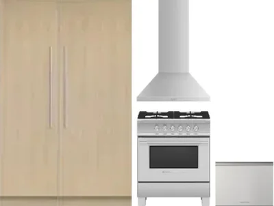 5 Piece Package Includes Refrigerator, Freezer, Range, Hood And Dishwasher